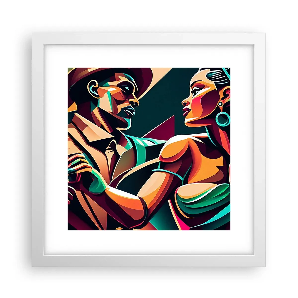 Poster in een witte lijst - In het ritme van het hart - 30x30 cm