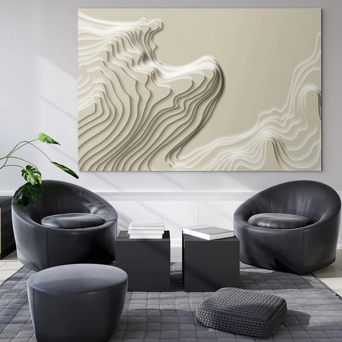 Schilderen op glas - Kunst topografie - 120x80 cm