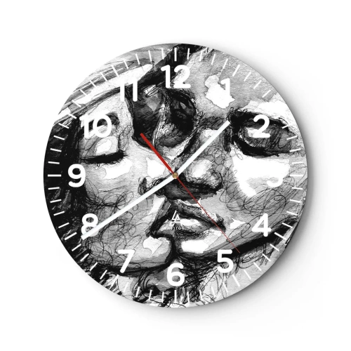 Wandklok - Klok - Een teder moment - 40x40 cm