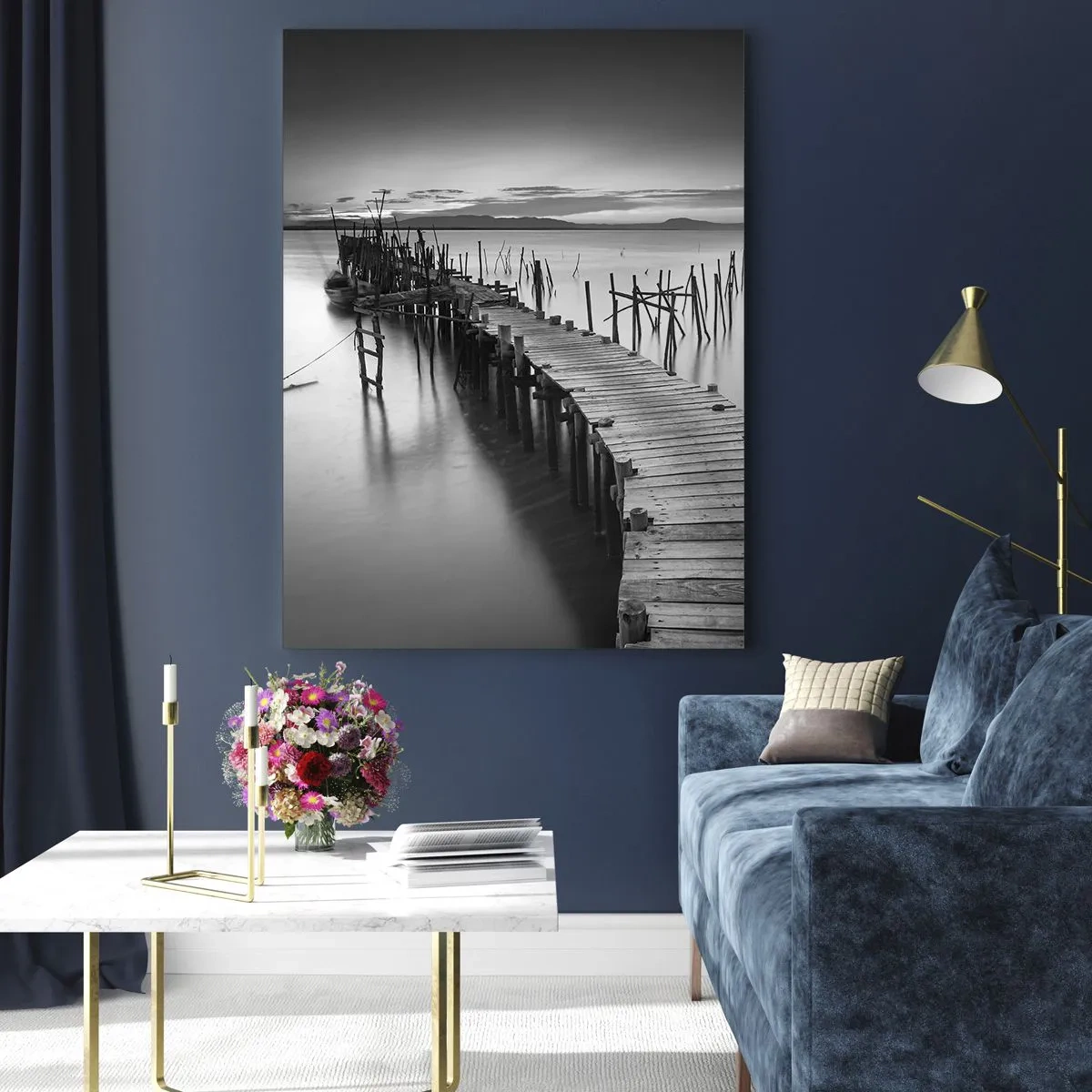 Schilderen op glas - De rust van een vergeten kust - 50x70 cm
