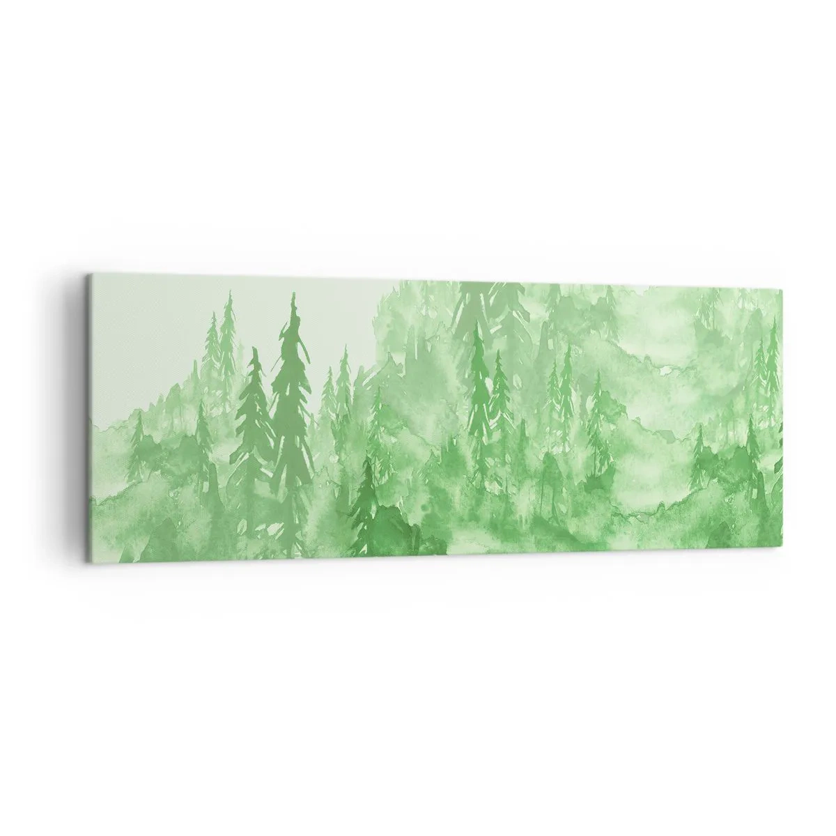 Schilderen op canvas - Wazig met groene mist - 140x50 cm