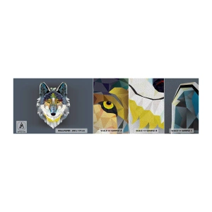 Fotobehang Monster Premium Sand - Als we het over de duivel hebben - Abstractie, Wolf, Dieren - 100x30 cm