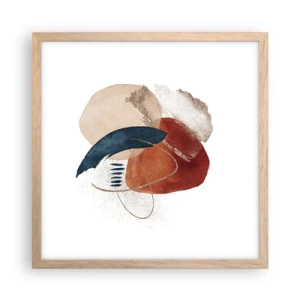 Een poster in een licht eiken lijst - Ovale compositie - 40x40 cm