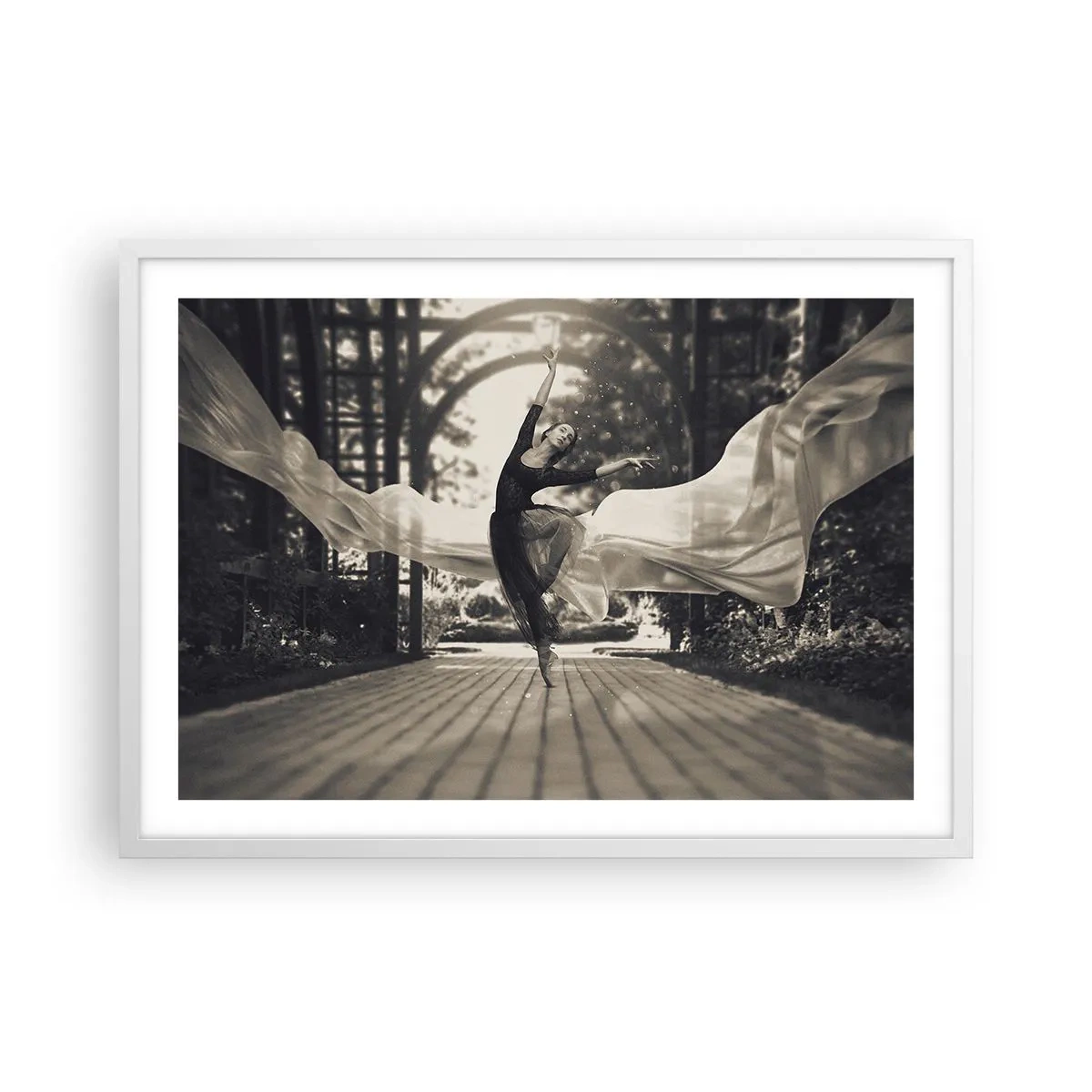Poster in een witte lijst - De dans van de tuingeest - 70x50 cm