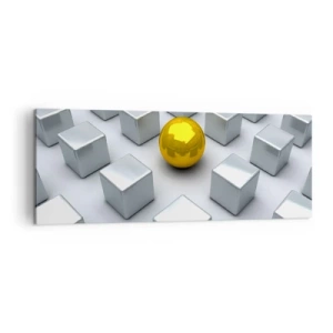 Schilderen op canvas - Waarom ik? Geometrische compositie - 140x50 cm