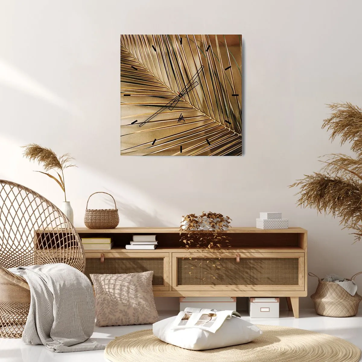 Wandklok - Klok - Natuurlijke zuilengalerij - 40x40 cm