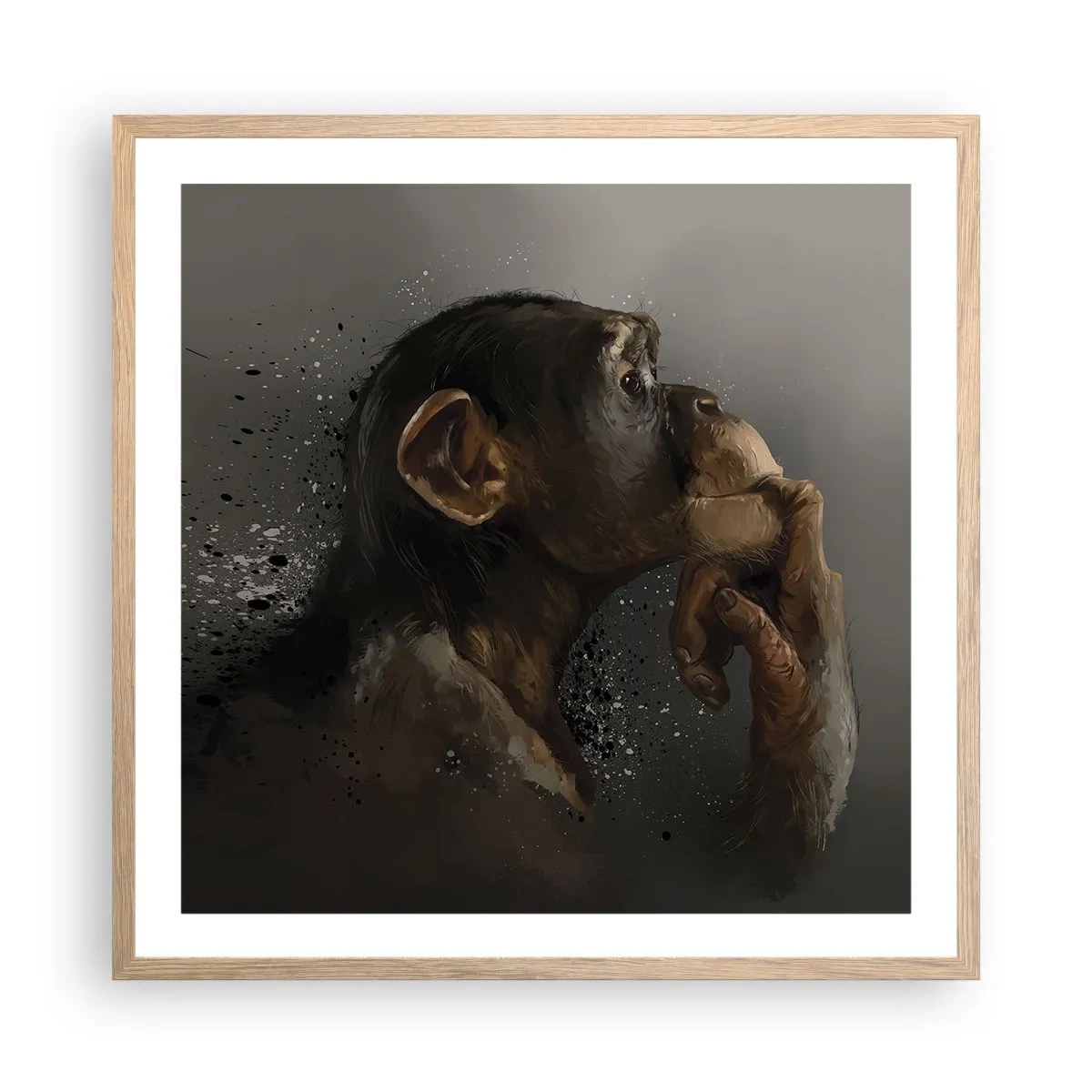 Een poster in een licht eiken lijst - Zeker een denker - 60x60 cm