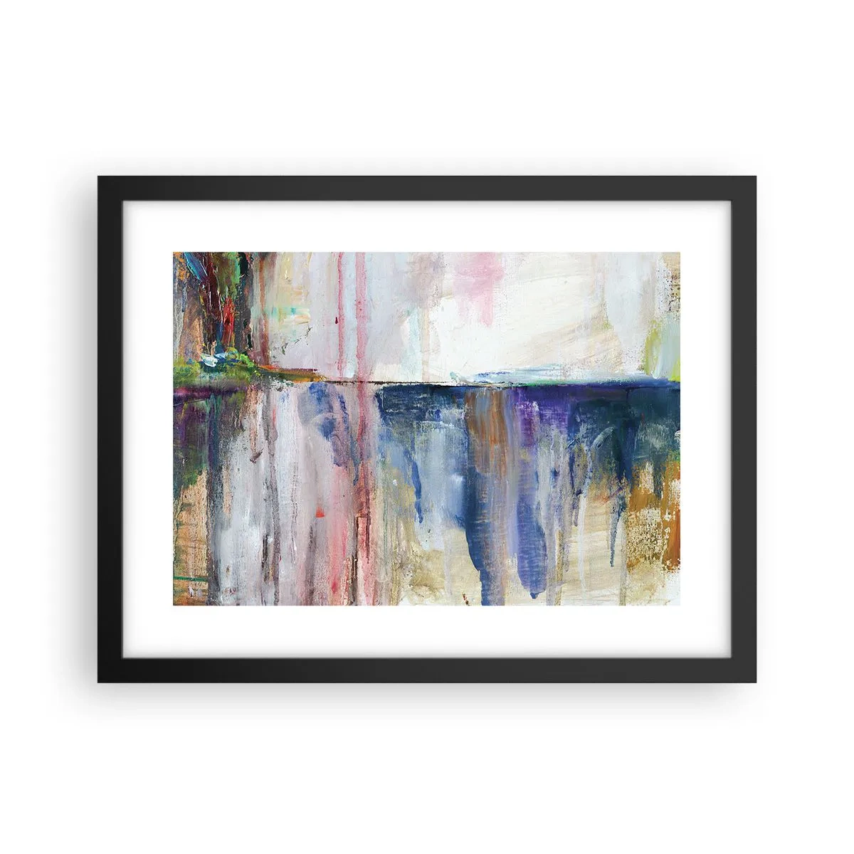 Poster in een zwarte lijst - Kleurrijke impressies en associaties - 40x30 cm