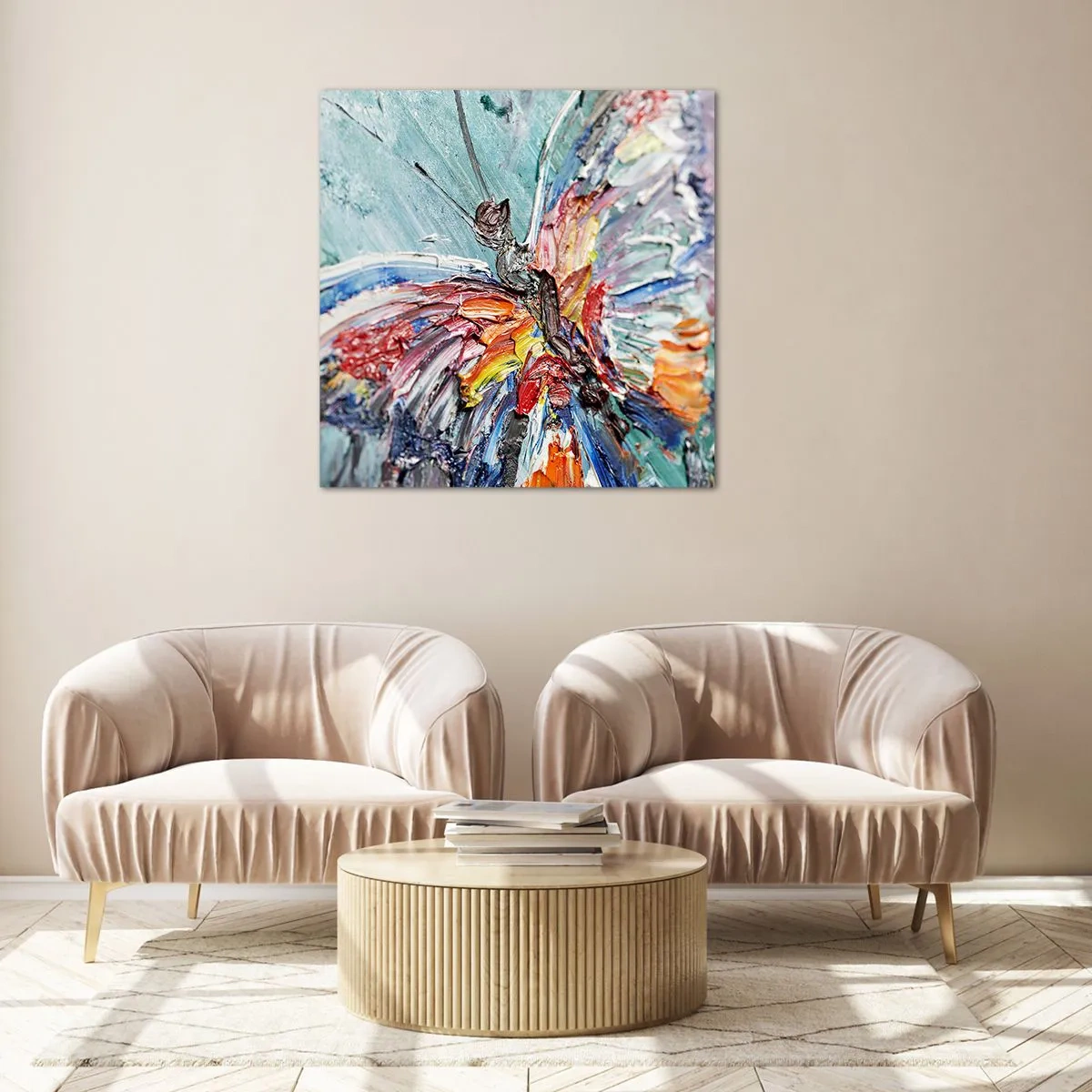 Schilderen op glas - Geschilderd door de natuur - 70x70 cm
