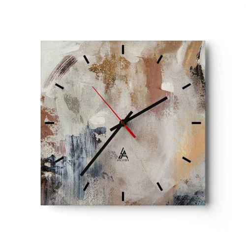 Wandklok - Klok - Mistige abstractie - 40x40 cm