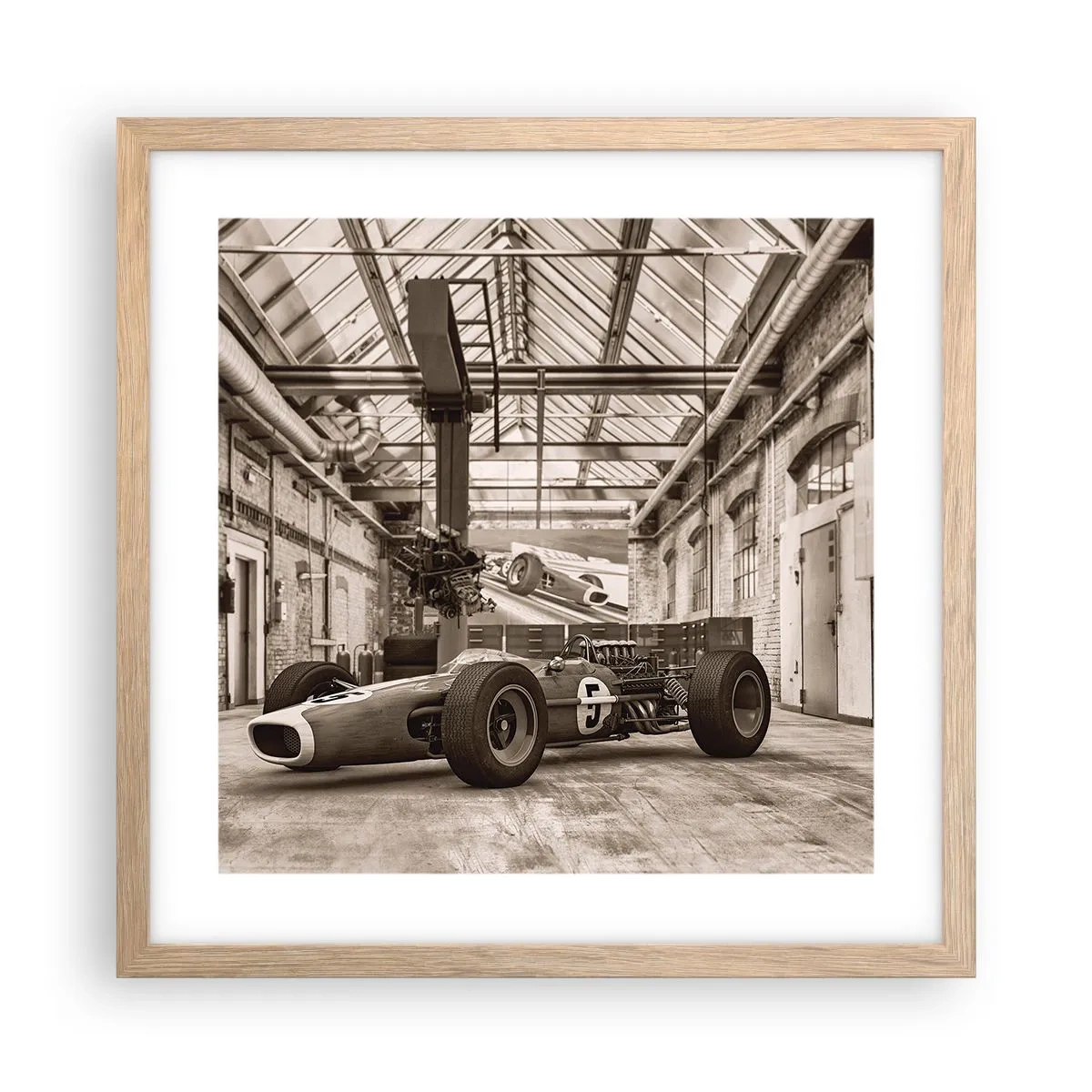 Een poster in een licht eiken lijst - De rust van de winnaar - 40x40 cm