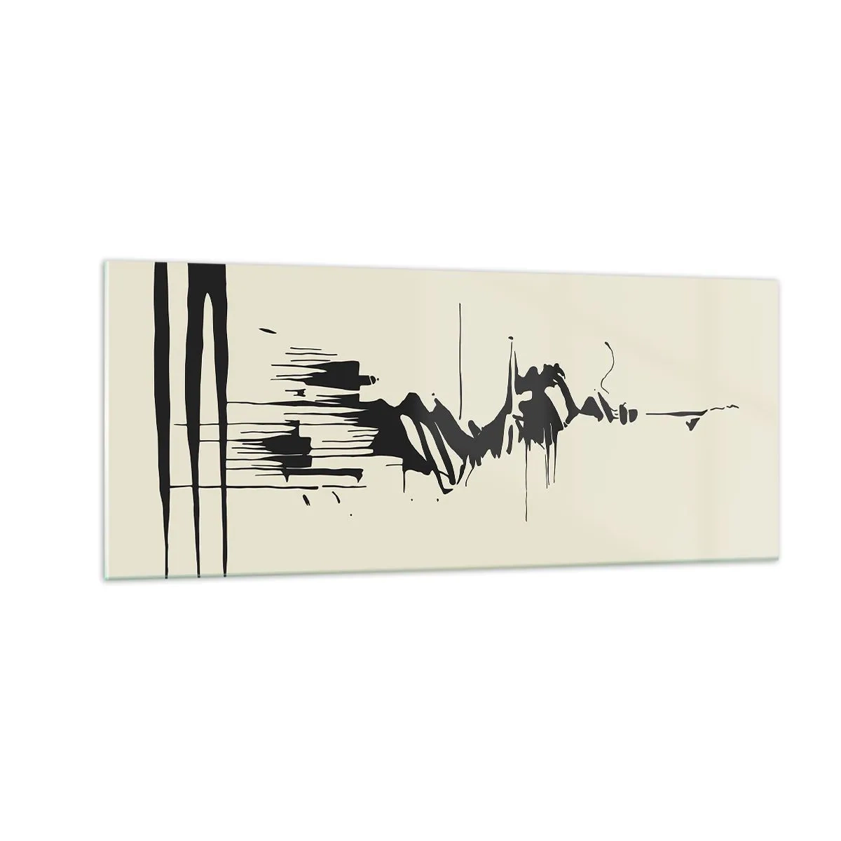 Schilderen op glas - Overhaaste abstractie - 100x40 cm