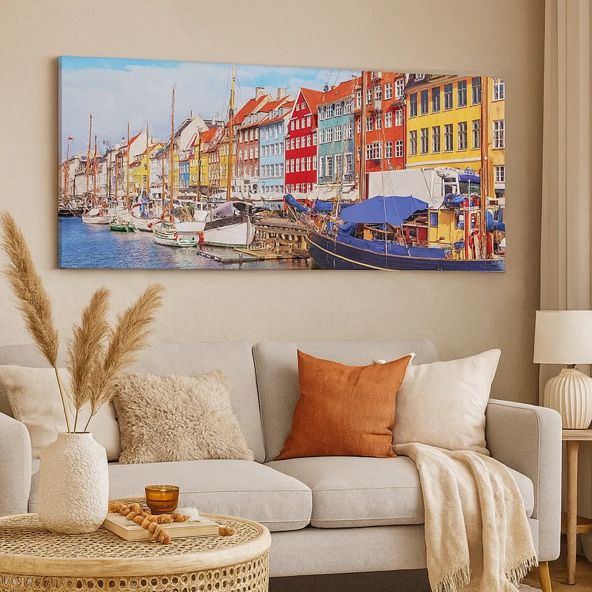 Schilderen op canvas - Vrolijke werf - 30x30 cm