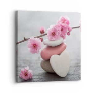 Schilderen op canvas - Gelukzaligheid met een kersenbloesem - 30x30 cm
