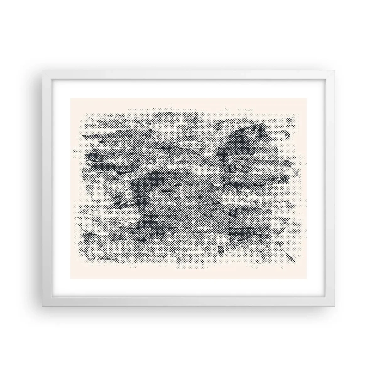 Poster in een witte lijst - Mistige compositie - 50x40 cm