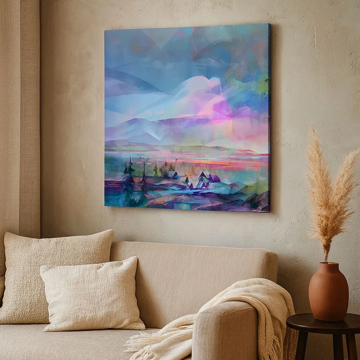 Schilderen op canvas - Onder een welwillende hemel - 30x30 cm