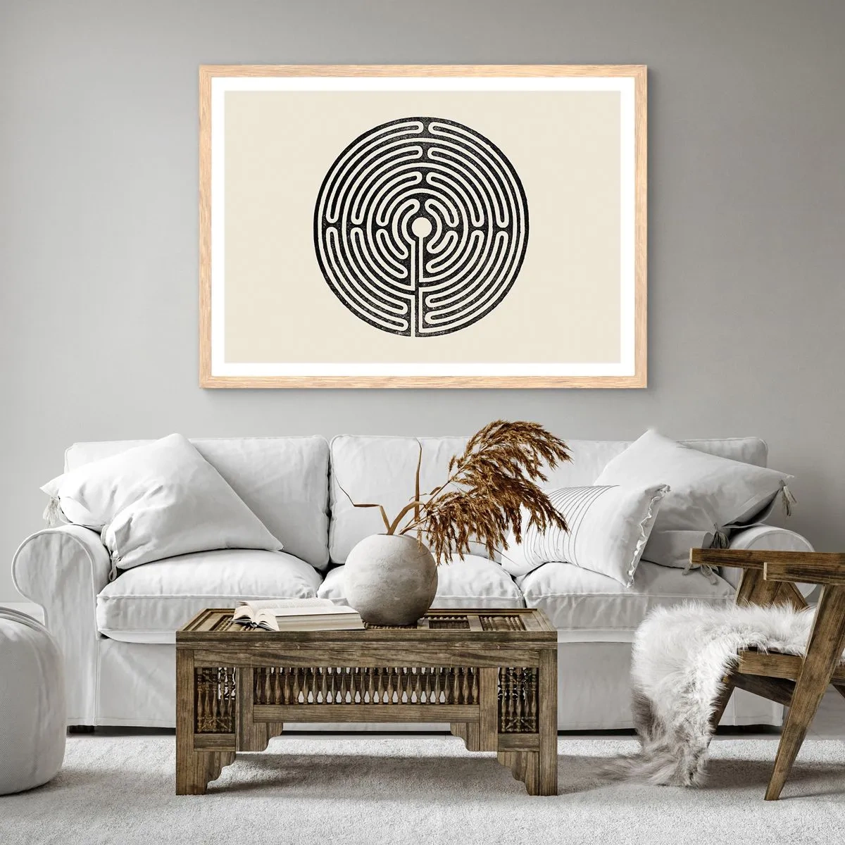 Een poster in een licht eiken lijst - Mysterieuze orde - 100x70 cm