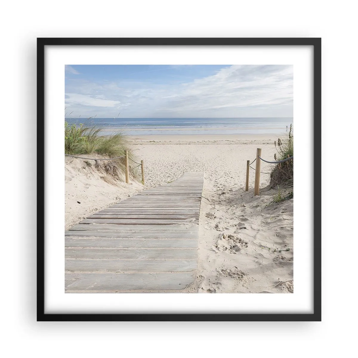 Poster in een zwarte lijst - naar de horizon - 50x50 cm