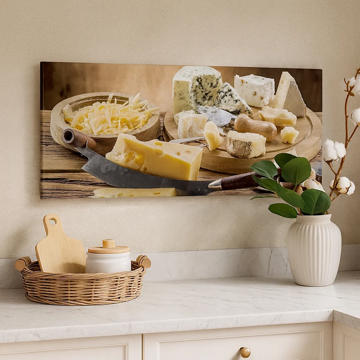 Schilderen op canvas - Glimlach naar de kaas - 30x30 cm