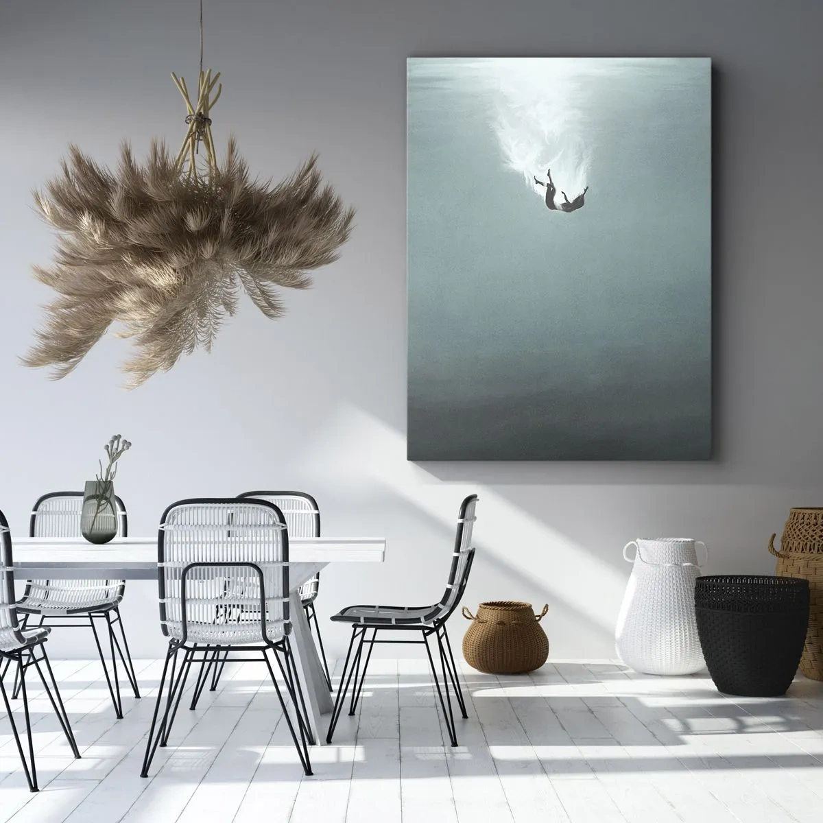 Schilderen op canvas - In de armen van de oceaan - 70x100 cm