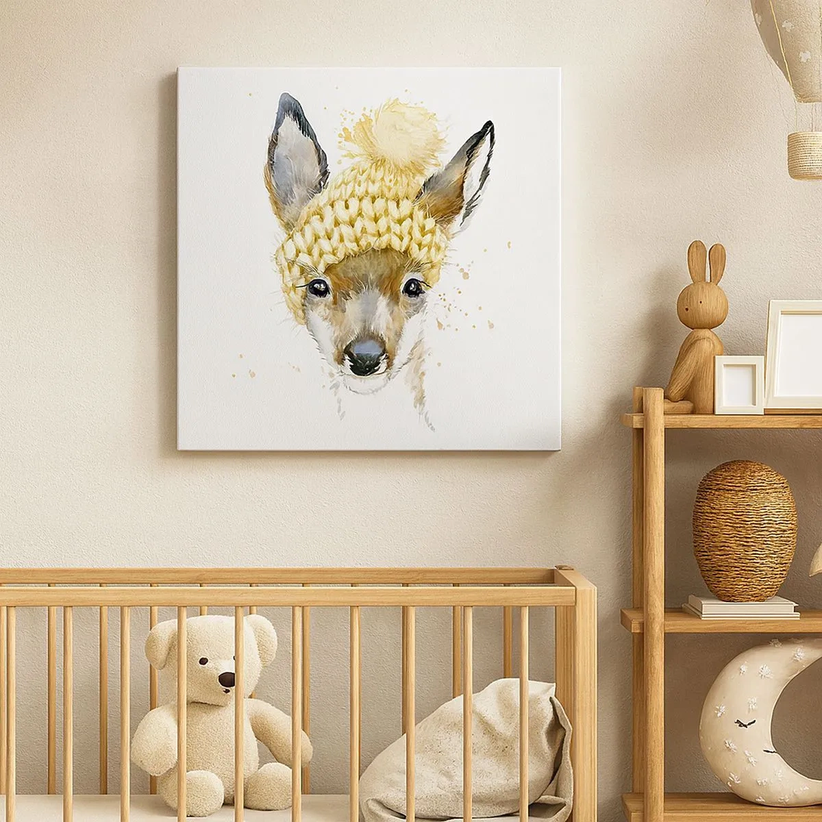 Schilderen op canvas - Voor de winter in een besneeuwd bos - 30x30 cm