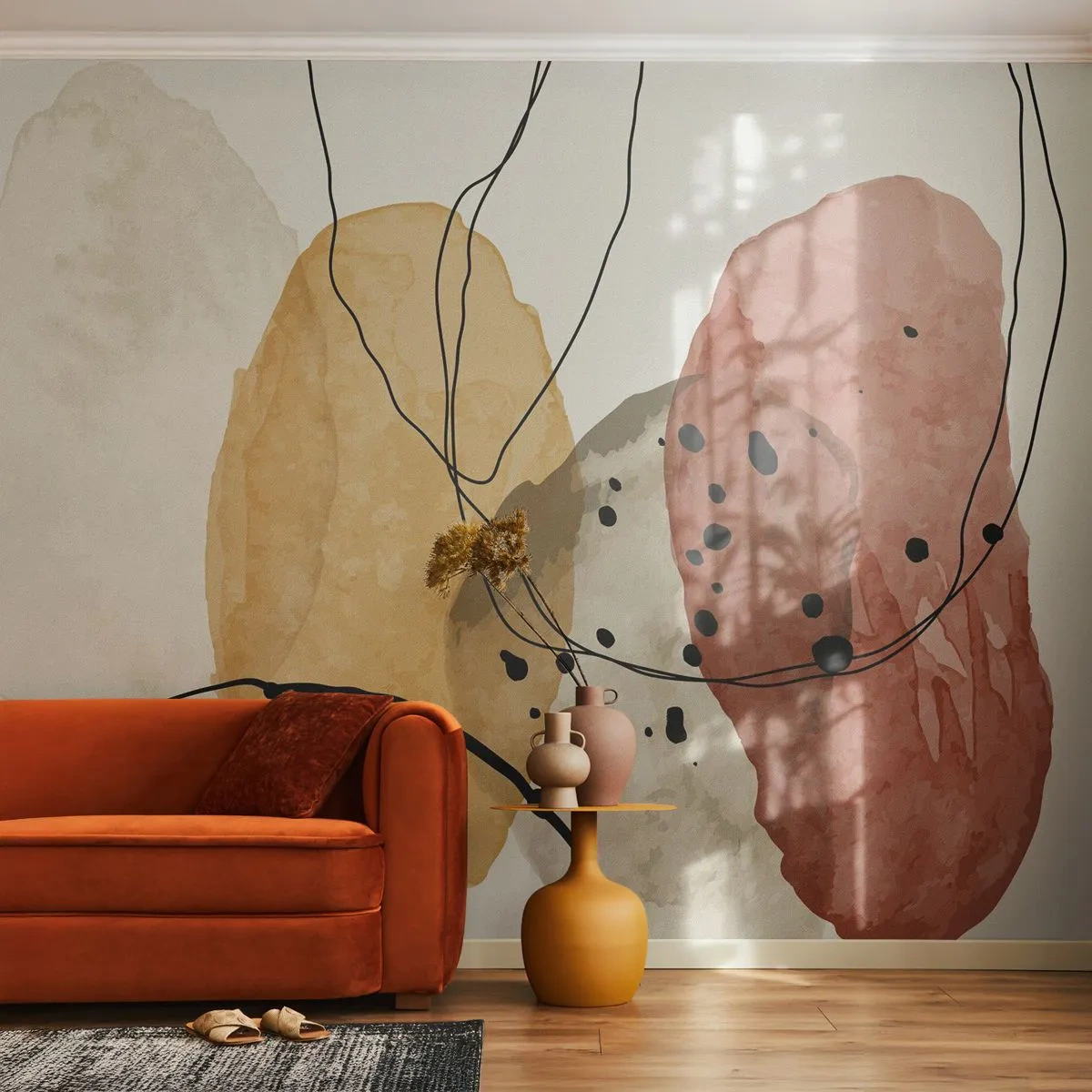 Zelfklevend Fotobehang Deluxe Sticker - Als lichte, transparante lucht - Abstractie, Deel, Moderne kunst - 250x175 cm