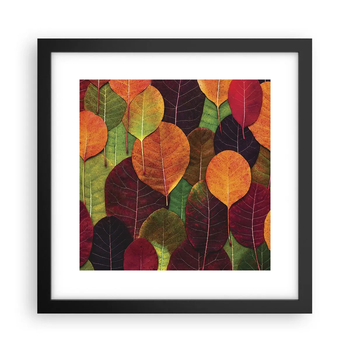 Poster in een zwarte lijst - Herfst mozaïek - 30x30 cm