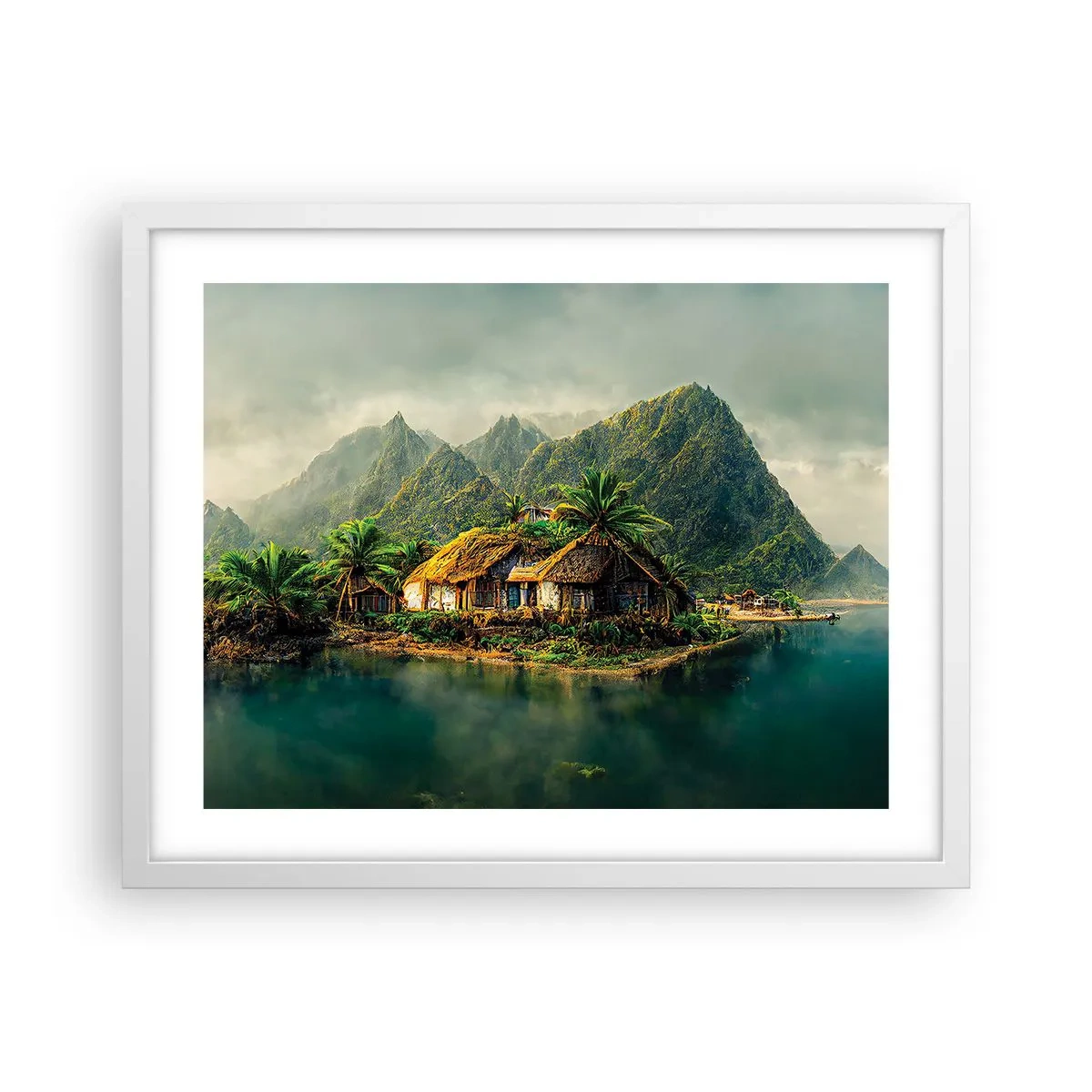 Poster in een witte lijst - Tropisch paradijs - 50x40 cm