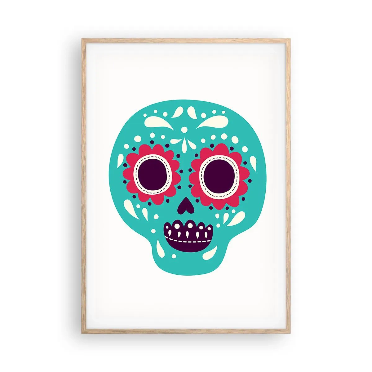 Een poster in een licht eiken lijst - Leven – plezier tot de dood - 70x100 cm