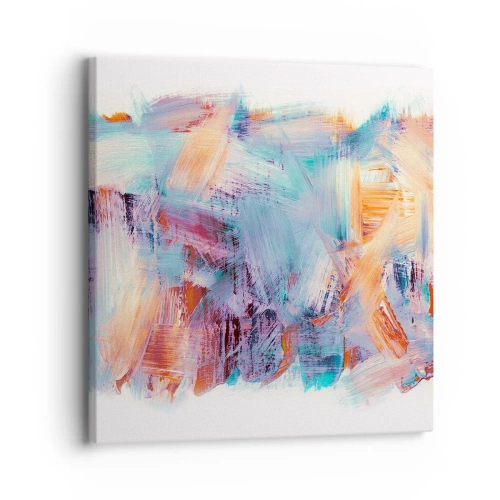 Schilderen op canvas - Een kleurrijke puinhoop - 30x30 cm