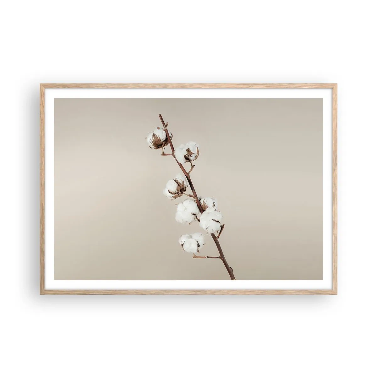 Een poster in een licht eiken lijst - Aan de bron van zachtheid - 100x70 cm