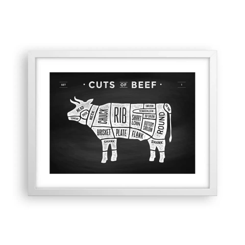 Poster in een witte lijst - Slagers ABC - 40x30 cm