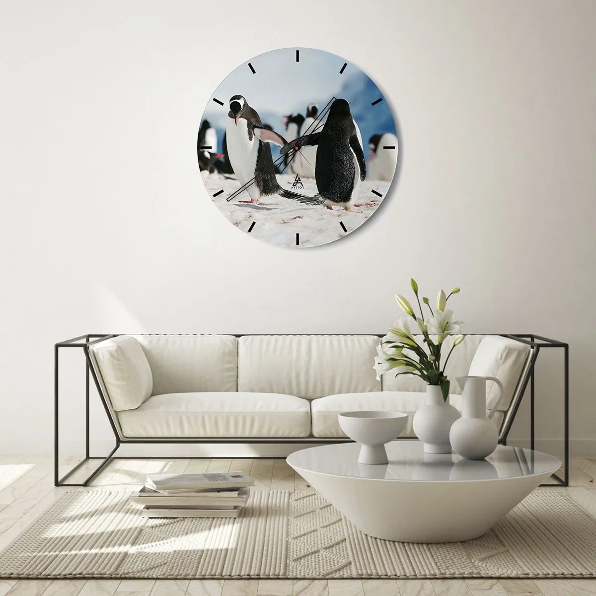 Wandklok - Klok - Dansen in de sneeuw - 30x30 cm