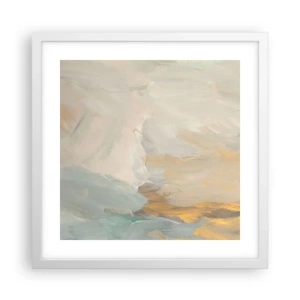 Poster in een witte lijst - Abstractie – het land van zachtheid - 40x40 cm