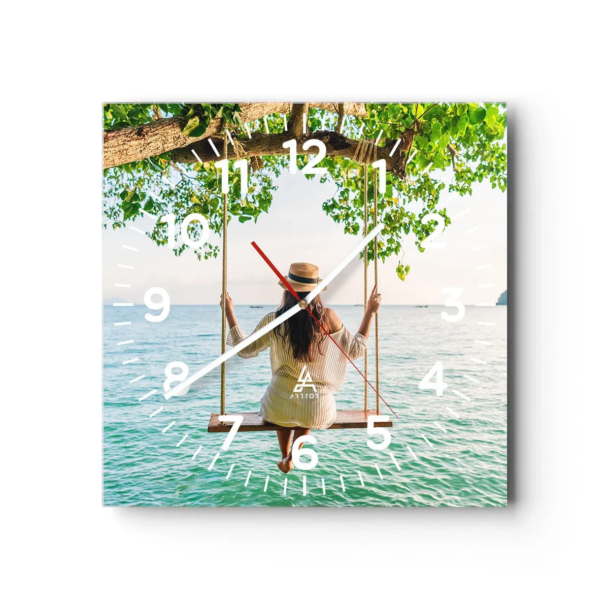 Wandklok - Klok - Het leven is prachtig - 40x40 cm