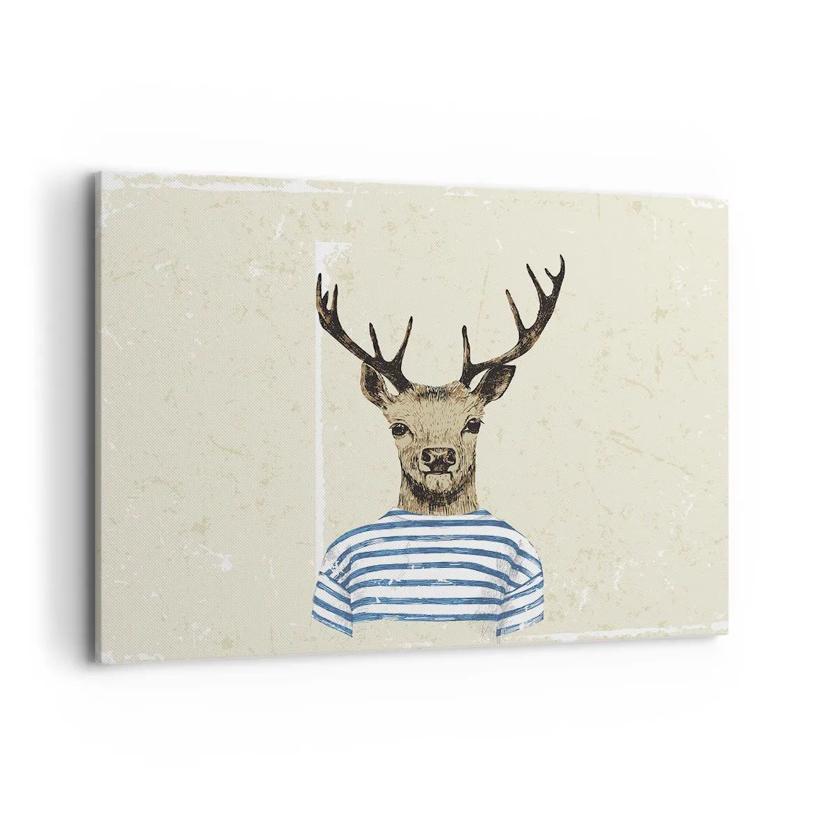 Schilderen op canvas - Omdat ik van gestreepte t-shirts hou! - 100x70 cm