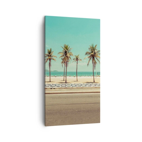 Schilderen op canvas - Op wacht op het strand - 45x80 cm