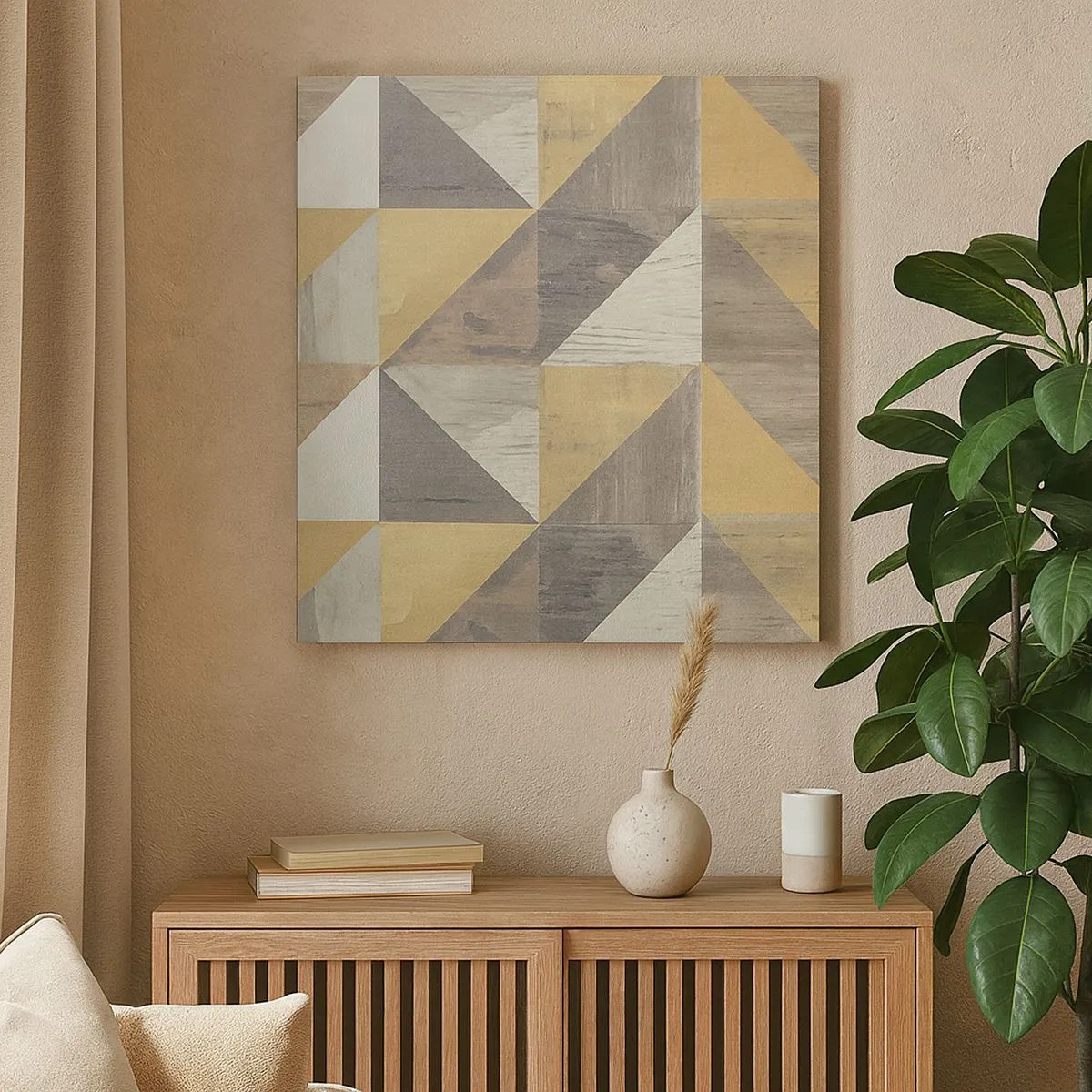 Schilderen op canvas - Op de hoek van de driehoek - 30x30 cm