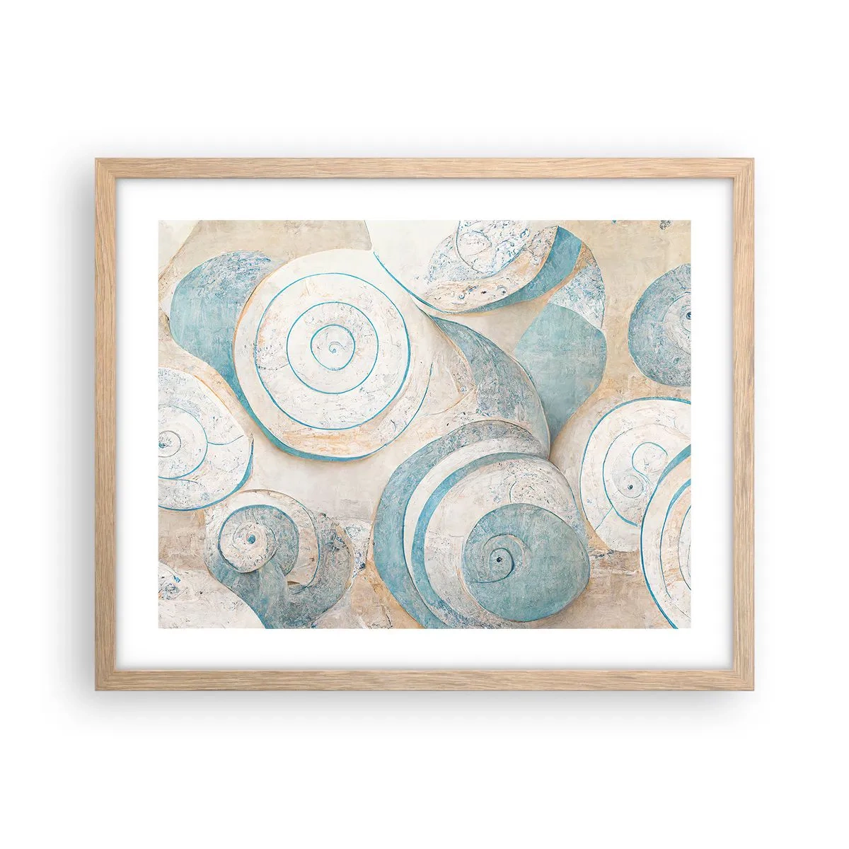 Een poster in een licht eiken lijst - Wat zit er in de schelp? - 50x40 cm
