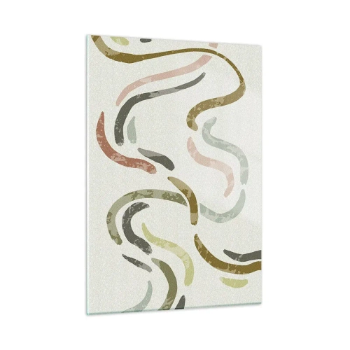 Schilderen op glas - Een vrolijke dans van abstractie - 50x70 cm