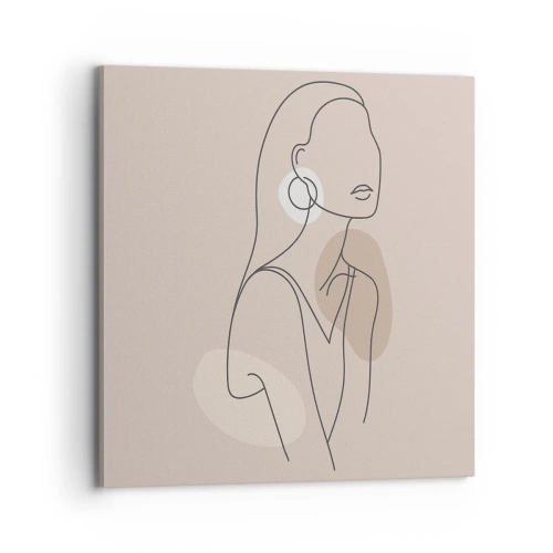 Schilderen op canvas - meisjesachtig icoon - 70x70 cm