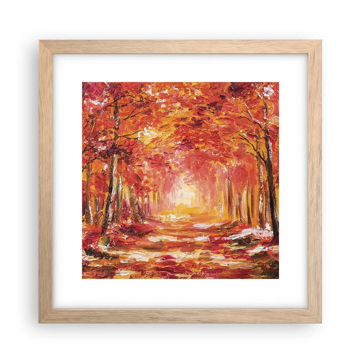 Een poster in een licht eiken lijst - Koperen bos - 30x30 cm