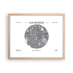 Een poster in een licht eiken lijst - Anatomie van Los Angeles - 50x40 cm