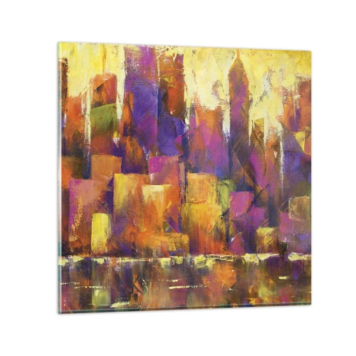 Schilderen op glas - Metropolitan compositie - 60x60 cm