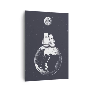 Schilderen op canvas - Een kosmisch love story  - 70x100 cm