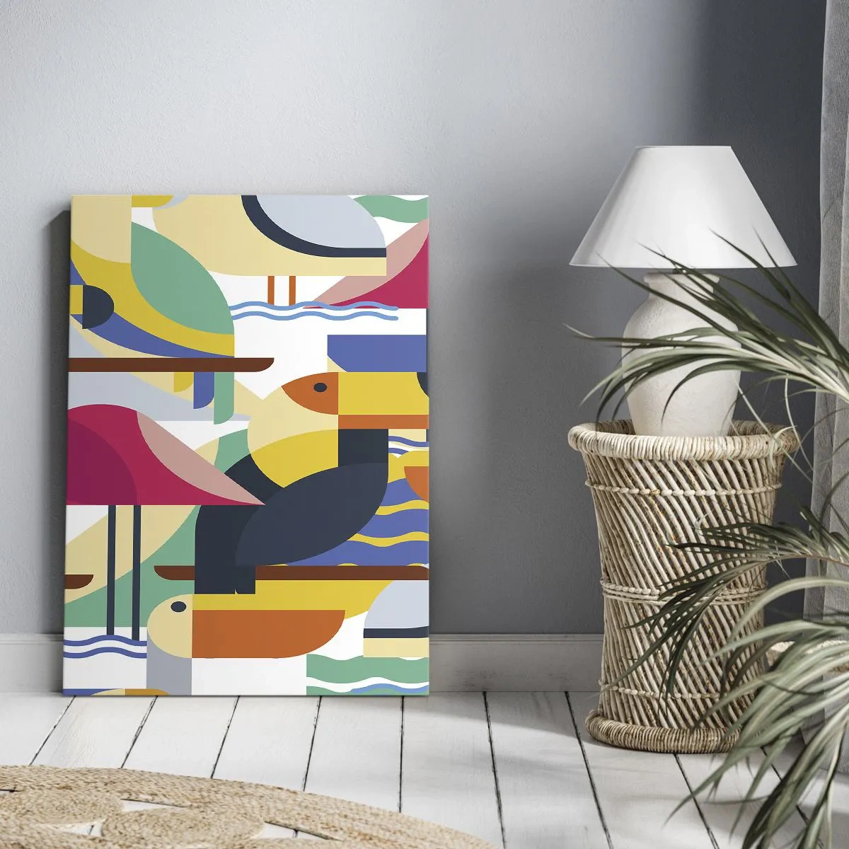 Schilderen op canvas - Vogelfeestje - 65x120 cm