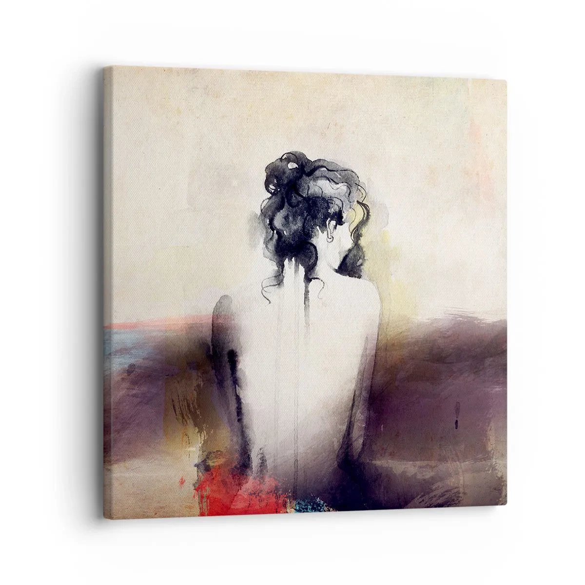Schilderen op canvas - Vloeiende lijnen, ovale vormen - 30x30 cm