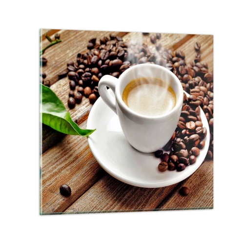 Schilderen op glas - Koffie op de bank - 30x30 cm
