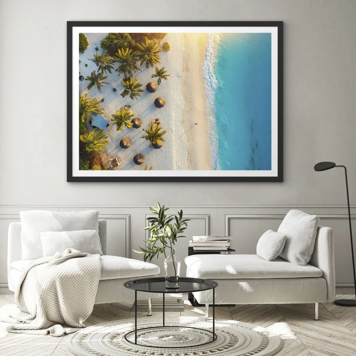 Poster in een zwarte lijst - Welkom in het paradijs - 70x50 cm