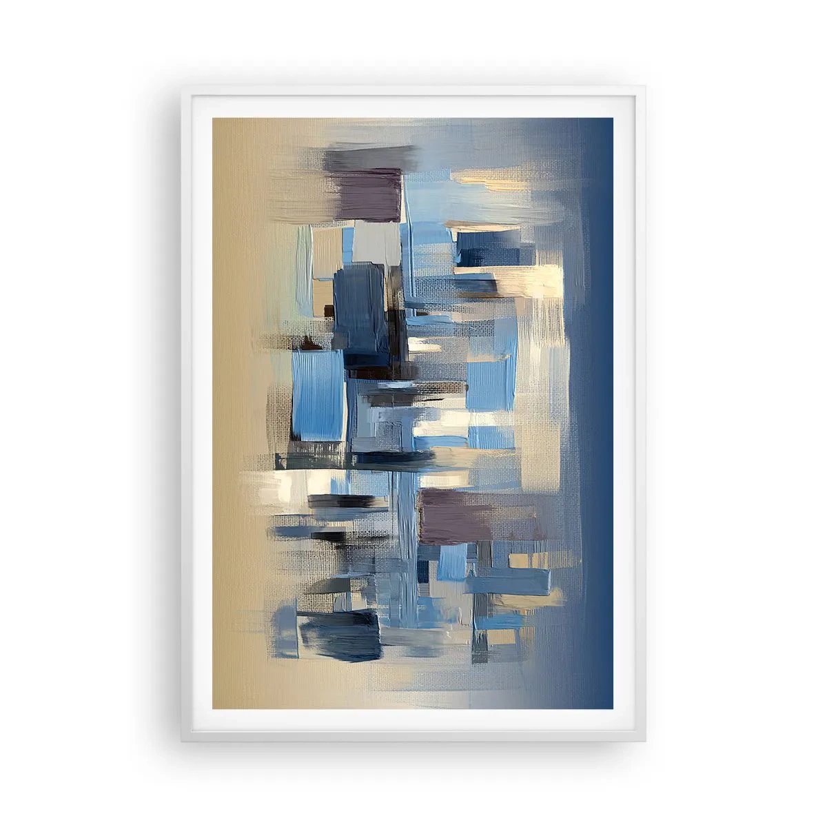 Poster in een witte lijst - Blauwe constructie - 70x100 cm